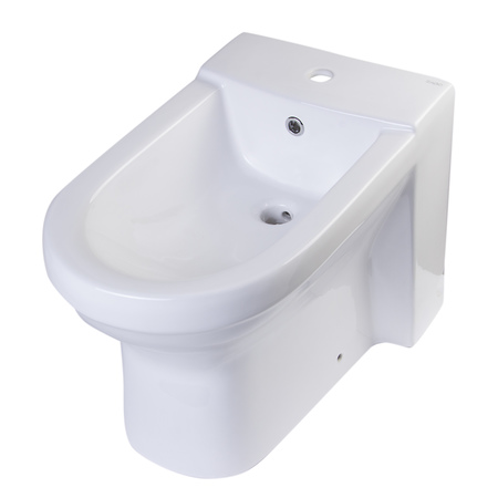 EAGO EAGO JA1010 White Ceramic Bathroom Bidet W/ Elongated Seat JA1010